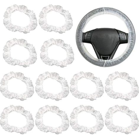 100 Stück universelle, transparente Lenkradhüllen, wasserdichte, elastische Schutzhüllen aus Kunststoff, Lenkradabdeckungen, Autoinnenausstattung (1/4)
