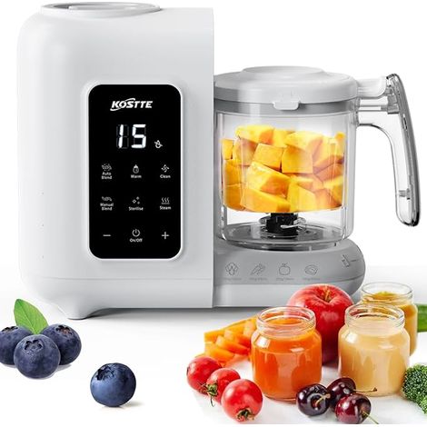 Robot Cuiseur Mixeur pour Bébés Cuiseur Mixeur Blender bebe Réchauffe Décongèle Fonction autonettoyante Cuisson Vapeur Diversification alimentaire (1/3)
