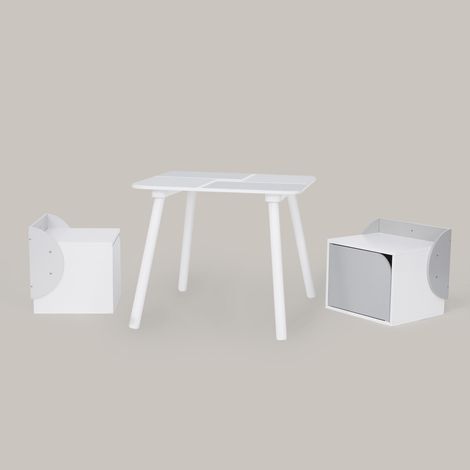 Fantasy Fields di Teamson Kids Wooden Biscay Table e 2 sedie con spazio, grigio