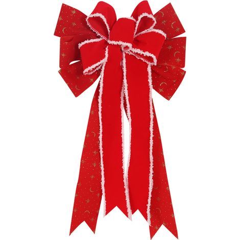 Schleife aus Jute – Doppellagige Weihnachtsschleife für Christbaumkranzdekoration – Rot-grün kariert – 1 Stück (1/5)