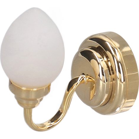 Mini lampe murale miniature avec abat-jour en verre mat, décoration pour maison de poupée, jouet miniature à monter soi-même pour maison de poupée à l'échelle 1:12 (1/5)