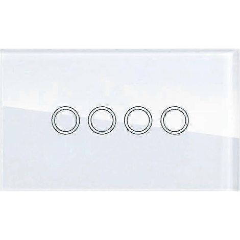 Interrupteur intelligent WiFi 2500W à 4 boutons tactiles avec fil neutre, compatible avec Alexa et Google Home. (1/5)