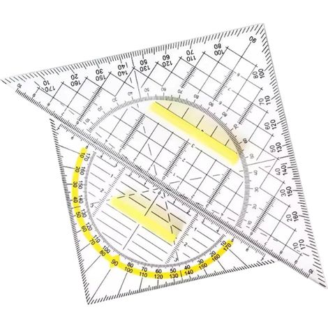 Lot de 2 rapporteurs carrés transparents Splinter, outil mesure (1/5)