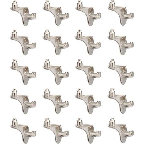 – Lot de 20 taquets en acier nickelé – Tenon 5mm pour étagères équerres – Fixation universelle pour meubles et placards (1/2)