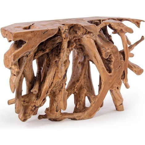 Consolle "Solidad" struttura in radici di teak originali per decorazioni ambienti