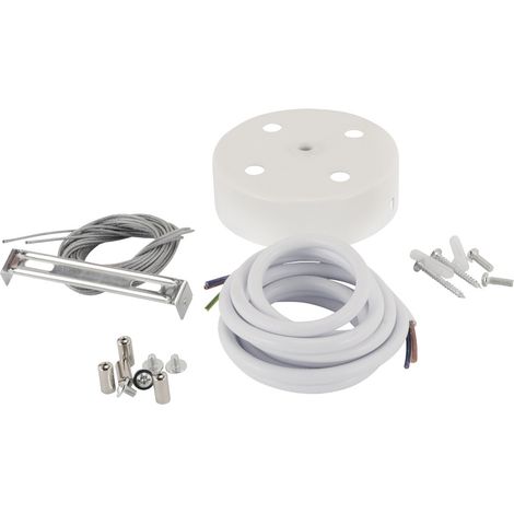 Suspension par câble pour luminaire, kit blanc, maillon 4R Ideus 04307 (1/3)