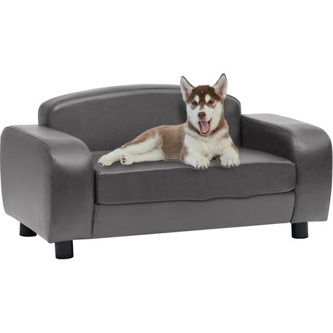 Hundesofa Grau 80x50x40 cm Kunstleder