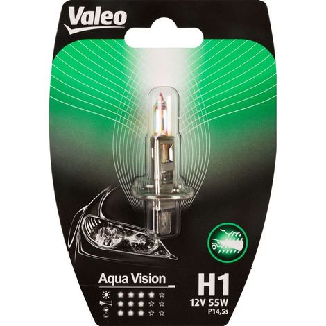 VALEO H1 lampada auto 12V 55W Aqua Vision attacco P14 5s Accessorio Originale