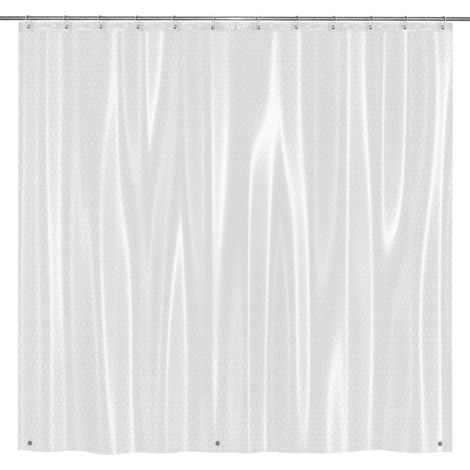 Cortina de ducha transparente con ojales metálicos, impermeable, para baño, hotel o residencia estudiantil. (1/5)