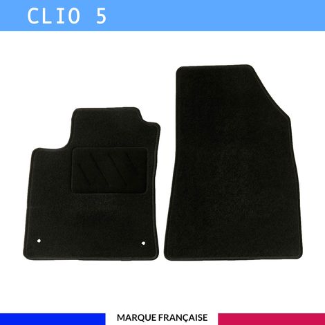 Tapis de sol voiture - Sur mesure pour Renault CLIO 5 et CLIO 5 E-TECH dès 06/2020 - Antidérapant - Tapis de sol avant 2 pièces