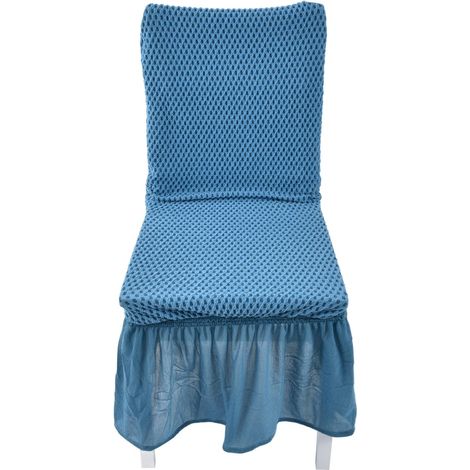 Housse de chaise de salle à manger, sensation de main brillante à haute élasticité, largement utilisée, housse de chaise en fibre de polyester durable et élasthanne pour restaurant et hôtel(Bleu) (1/5)
