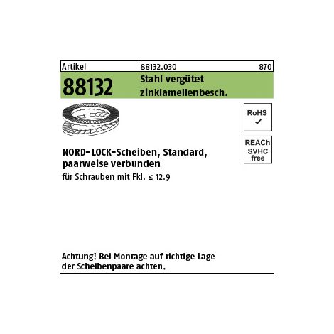 Unterlegscheibe R 88132 geklebt NL 36 Stahl vergtet zinklamellenbeschichtet (1/2)