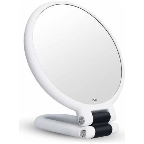 Miroir grossissant x15 miroir pliant double face pour divers détails de maquillage (blanc) (1/5)