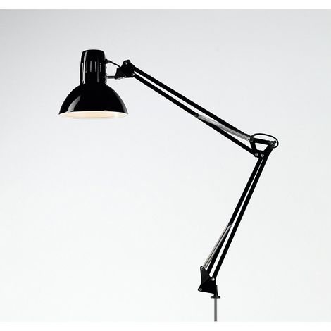 Perenz lampada da tavolo snodabile con morsetto 60w attacco grande e27 colore nero 4025n (1/3)