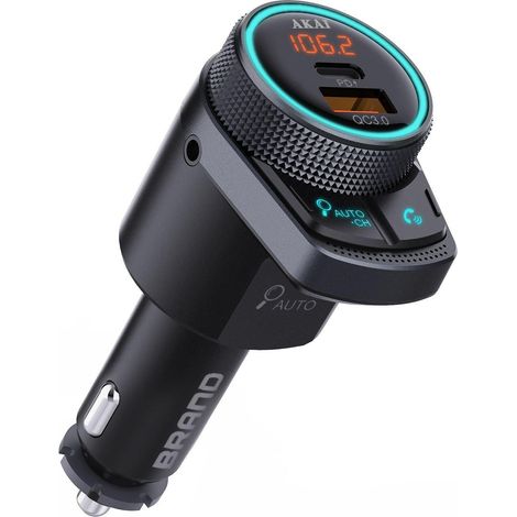 Trasmettitore fm akai fmt-80bt bluetooth 5.1 ricarica rapida (1/3)