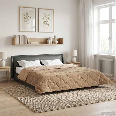 vidaXL Duvet d'été simple Matelassé Taupe 240 x 260 cm