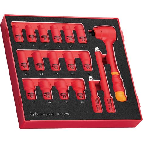 TENGTOOLS 285230108 JUEGO DE LLAVES DE VASO AISLADAS TEDV3818 - EVA 18 PIEZAS