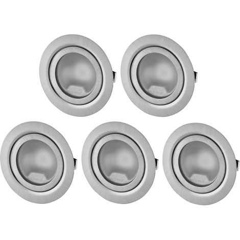 HAVA Lot de 5, spots encastrés entièrement métalliques G4 12V, cache en verre (1/5)
