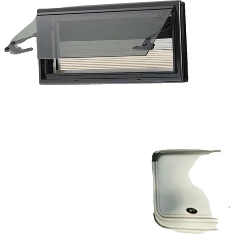 Ventana de apertura por presión para caravanas, construcción en aleación de aluminio, ángulo de apertura de 85°, tamaño de instalación de 7030 cm, grosor del marco principal de 40,7 mm, transmisión de (1/5)