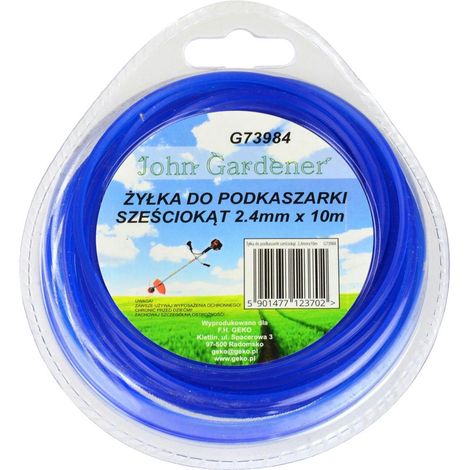 Hilo hexagonal para desbrozadora de 2,4 mm x 10 m (120)