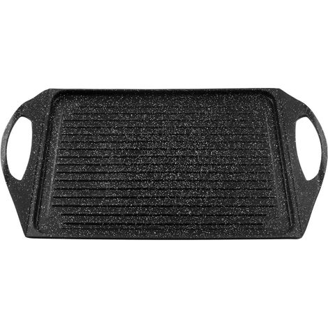 Piastra Bistecchiera in Alluminio anche Induzione 2 Manici 28 x 36 cm (1/2)