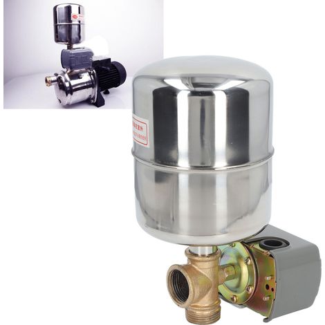 Pompe à eau auto-amorçante à double tige + réservoir sous pression en acier inoxydable + surpresseur à quatre voies en fer + pressostat 110 V-230 V (1/5)