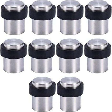 10 topes de puerta de acero inoxidable de 4,5 cm para suelo, bloqueadores de puertas (1/4)