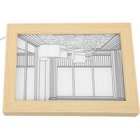 Tableau lumineux décoratif à 3 modes d'éclairage LED, décoration murale pour salon, dimensions : 23 x 17 x 3 cm (9,1 x 6,7 x 1,2 pouces) (1/5)