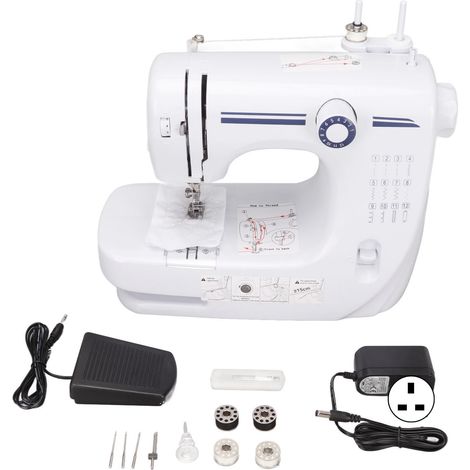 Machine à coudre mini 12 points multifonction électrique de bureau pour usage domestique 100-240v prise UK (1/5)