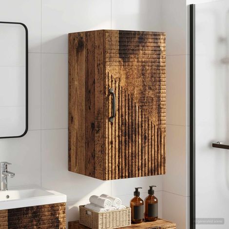 vidaXL Armario de pared para baño HAARLEM Madera envejecida (1/5)