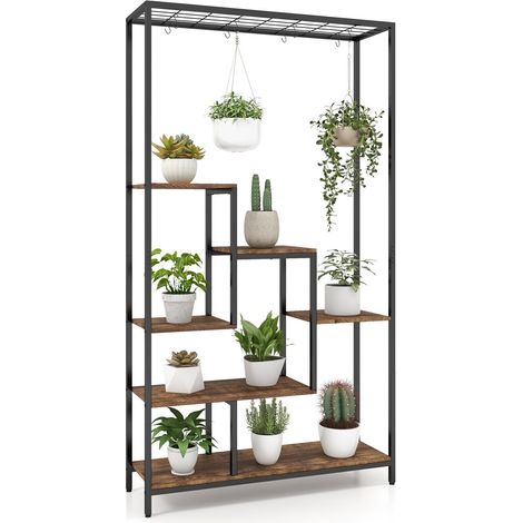 6-tier Tall Plant Stand 180cm Metal Indoor Corner Plant Shelf Display Rack (1/5)