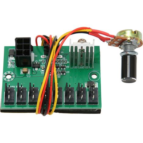 Contrôleur de Vitesse PWM pour Ventilateurs PC 12V - Hub 8 Ports avec Câble 300mm Compatible 2/3/4 Broches (1/5)