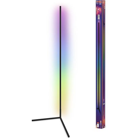 Lampadaire d'angle LED Matter over Wifi Floor Corner 1400 mm, 14 W, RGBW, 2700-6500 K, WiFi, télécommande, noir, lumière ambiante (1/5)