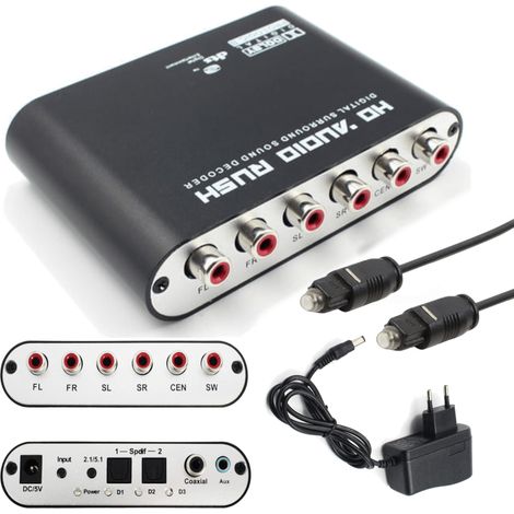 Convertitore decoder audio ottico Toslink da DTS/AC3 a 5.1 + cavo (1/5)