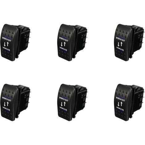 Interrupteur à bascule ON-OFF-ON pour treuil 6 broches 12 V 20 A, LED bleue (1/5)