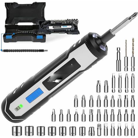 4V Akku-Schraubendreher-Set, USB-aufladbarer Lithium-Ionen-Akku, Schraubendreherbits, Sunny (1/5)
