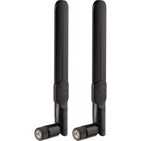 Antenne 4G LTE omnidirectionnelle 8 dBi – Lot de 2 avec connecteur SMA mâle – Compatible routeurs 4G Orange, SFR, Bouygues, Free (1/5)