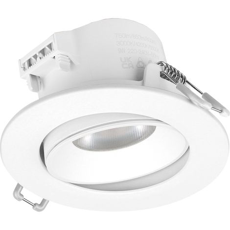 Foco empotrable de techo orientable KRAO LED SMD AC 9 W 750/850/800 lm 2700 K/3000 K/4000 K CRI80 IP44 Corte de fase C 38° Blanco (1/5)