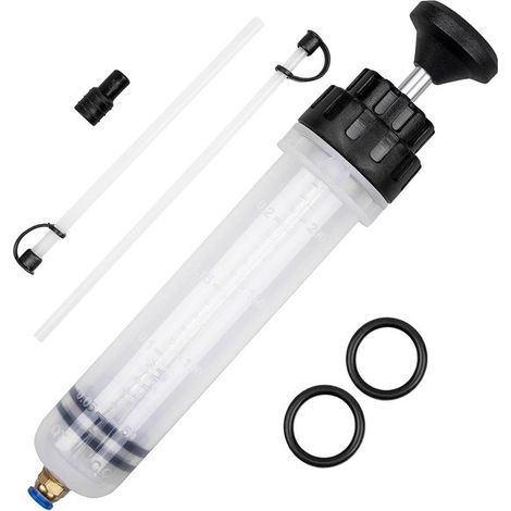 Pompa di estrazione liquidi da 200 cm³, siringa per cambio olio con tubo flessibile, pompa manuale di estrazione/riempimento liquidi per il trasferimento di fluidi automobilistici (1/5)