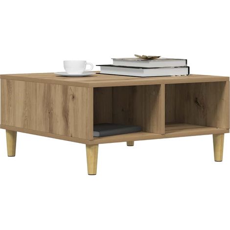 Coffee Table Artisan Oak 60x60x30 cm Engineered Wood vidaXL