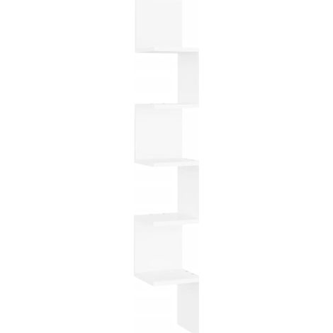 vidaXL Scaffale Angolare da Parete Bianco 20x20x127,5cm in