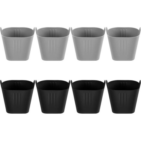 Lot de 8 moules à muffins réutilisables en silicone antiadhésifs passent au lave-vaisselle pour friteuse à air, four, micro-ondes, muffins, cupcakes, soufflés, puddings (noir gris),Parent,Noir/Gris (1/5)