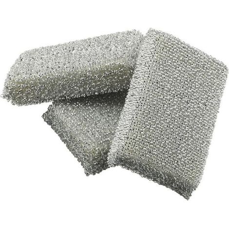 Tampon De Nettoyage - Lurex Argenté - Pour Poêles Revêtues Et Surfaces Délicates - Lot De 3 (1/5)