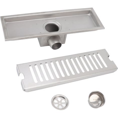 Drain de douche linéaire de 12 pouces, canal de sol rectangulaire, Drainage rapide avec clapet anti-retour Anti-odeur pour salle de bains et cuisine (1/5)