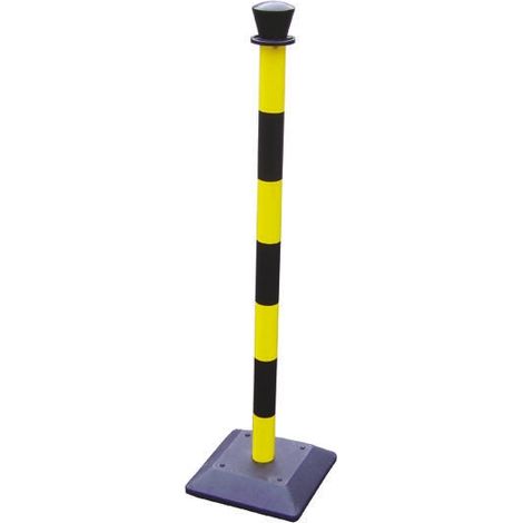 Barrière sécurité RS PRO Noir/Jaune en PVC Haut. 1 m ( Prix pour Lot de 2 )