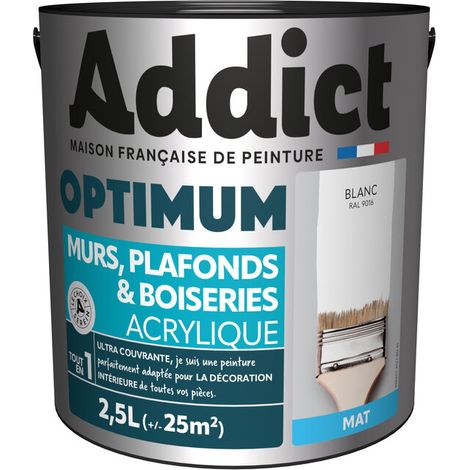 Addict Blanc Mat 2,5l Peinture Multi-support Blanc Mat - Addict