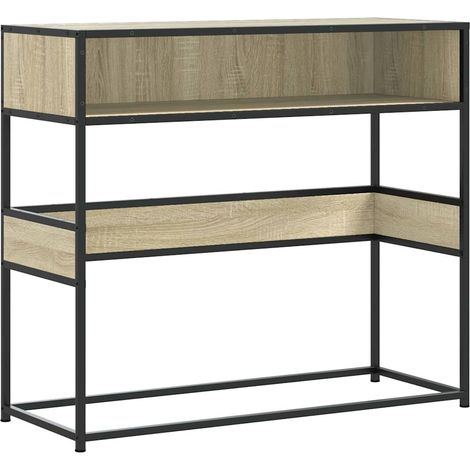 Table console，Table d'appoint，Bout de canapé，Meuble d'entrée chêne sonoma 90x35x80 cm bois d'ingénierie