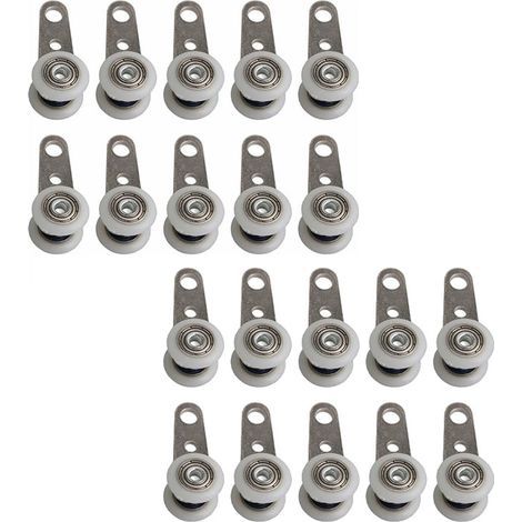 Set mit 20 Rollen für Terrassentüren oder Schiebetüren – Metall und Kunststoff – 4,5 x 1,9 cm (1/5)