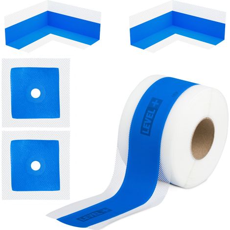 LEVEL+ Bandset Dusche Balkon Dichtband Dichtbahn Duschelement Ecken Profi Set B9 (1/4)