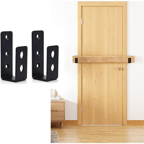 Supporto a U per barra aperta - Supporto per barriera di sicurezza per porte - Set di rinforzo per cancello con supporto in metallo pesante (1/2)